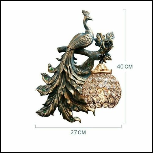 Животное павлин европейский стиль гостиная спальня прикроватная настенная лампа