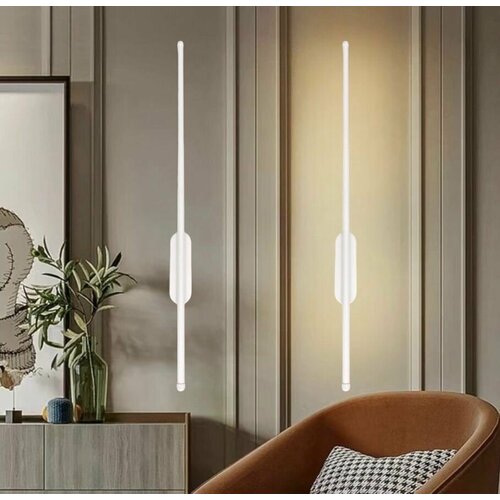 Настенная лампа с овальным основанием 60 см, для спальни, гостиной, кухни Wogow 017 Серебро