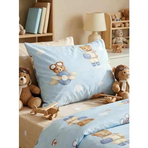 COROCOCO Наволочка на молнии Мишки-авиаторы 40х60