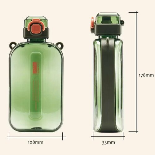 Пластиковая прозрачная бутылка для воды 750 мл, 750ml, Черный