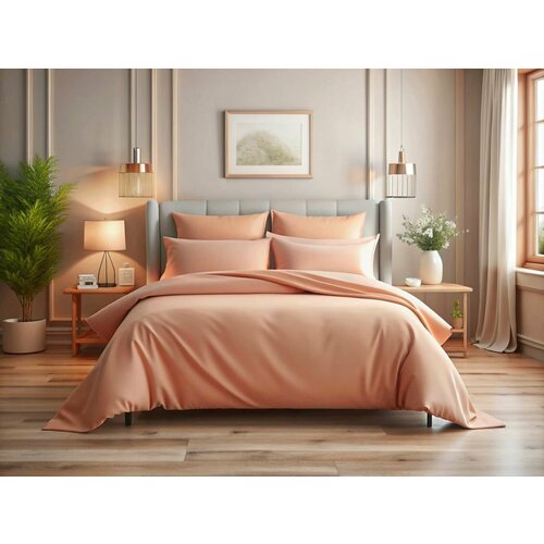 Пододеяльник из тенселя 175 х 215 - М - 60S 71 Персик