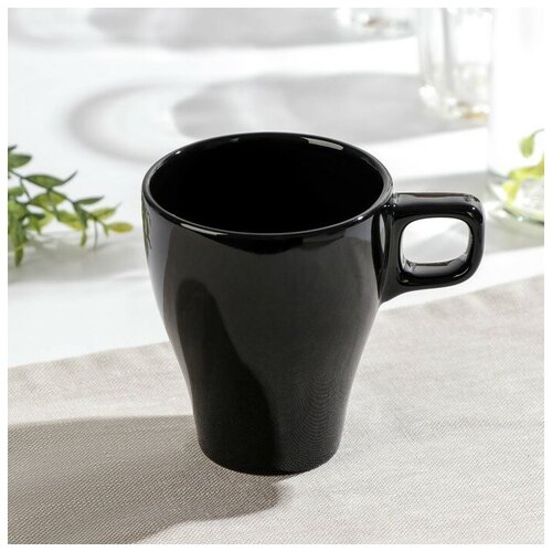 Кружка керамическая Доляна Coffee break, 300 мл, цвет чёрный
