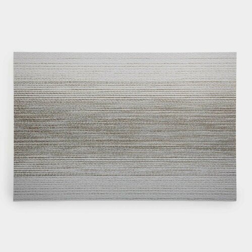 Салфетка под приборы, 30x45 см, ПВХ, прямоугольная, серая, Градиент, Solid