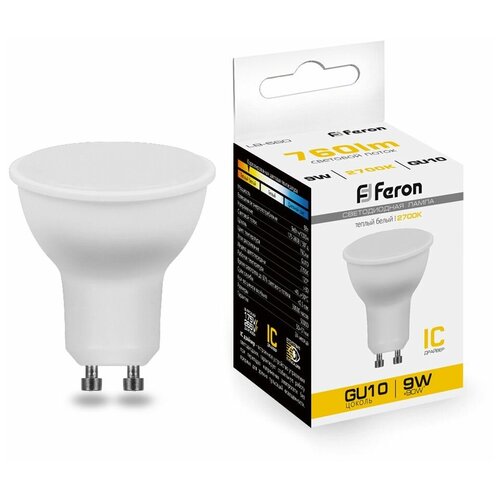 Светодиодные лампы Feron Лампа светодиодная Feron LB-560 MR16 GU10 9W 175-265V 2700K 25842 (упаковка 5 шт)
