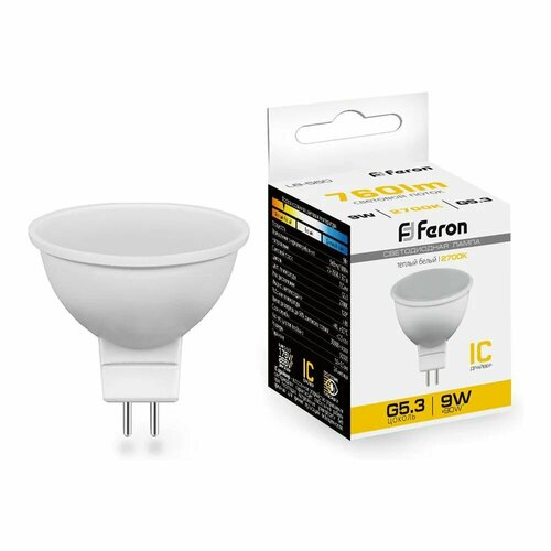 Светодиодная лампа FERON 9W 230V G5.3 2700K, LB-560 25839