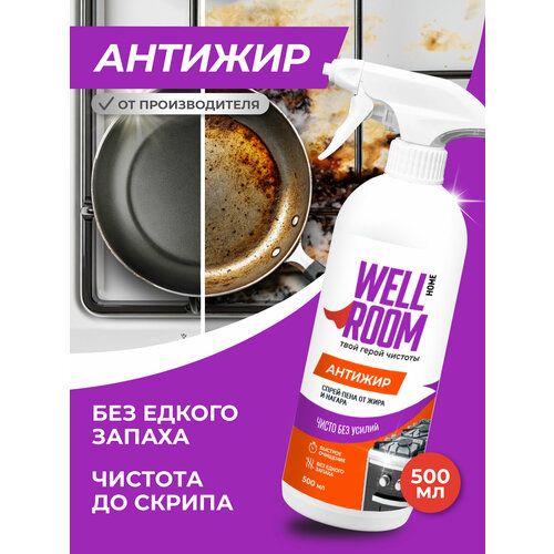 Спрей пена для удаления жира Антижир Wellroom, 500 мл, цитрус