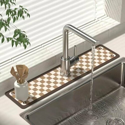 Технологичный тканевый впитывающий коврик для раковины 60cm*10cm Перфорированный