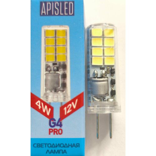 Лампа APIS PRO, светодиодная, G4, 12В, 4Вт, холодный белый, капсульная,330 Lm