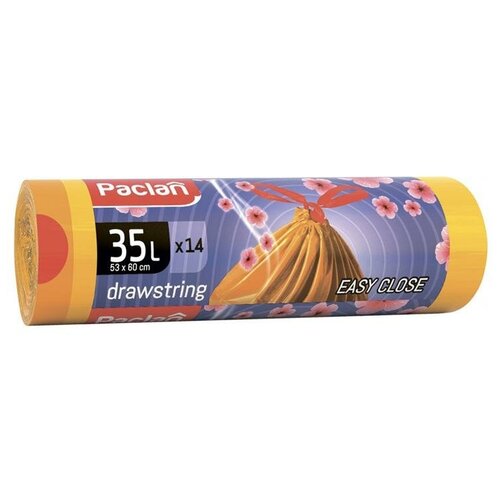 Мешки для мусора  Paclan Aroma с завязками 35 л (14 шт.) 35 л 14 шт. 1 шт. 15 мкм желтый
