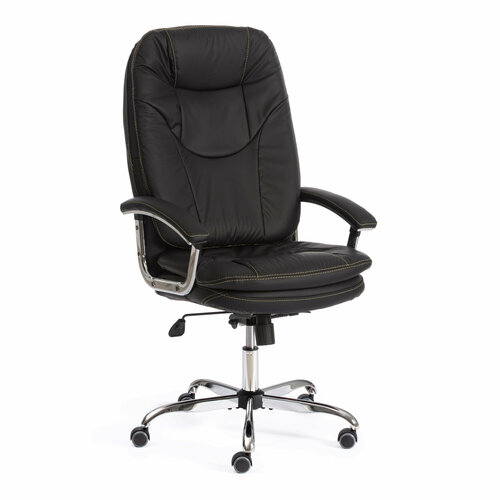 Компьютерное кресло TetChair Softy Lux для руководителя искусственная кожа черный 1 1 шт. металл металл металл серебристый
