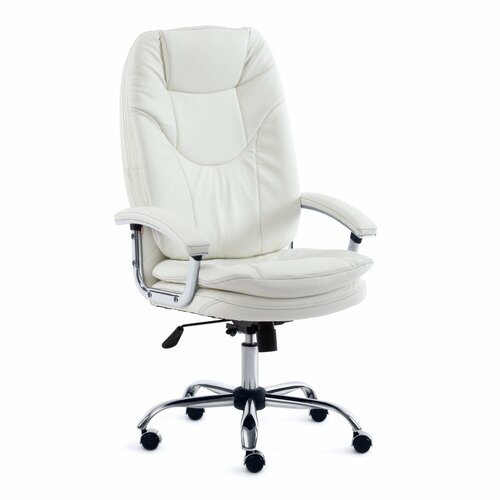 Компьютерное кресло TetChair Softy Lux для руководителя флок белый, 1 шт. металл металл металл серебристый