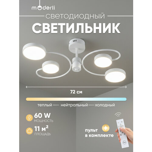 Светильник потолочный светодиодный Moderli V10956-CL Scandi