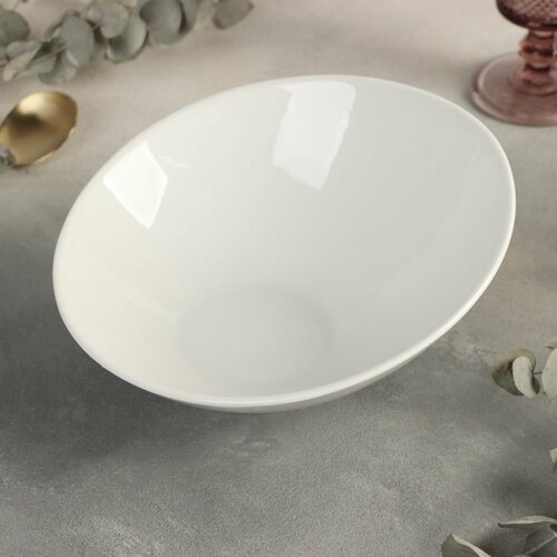 Салатник Доляна White Label, 650 мл, фарфор, белый