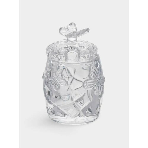 Сахарница, 11 см, 120 мл, с ложкой, стекло/сталь, Бабочка, Butterfly