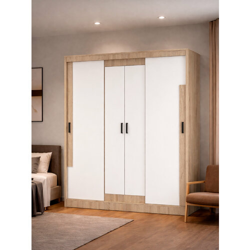 Шкаф купе для одежды Смарт деревянный в спальню