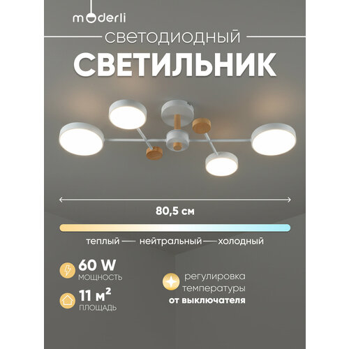 Светильник потолочный светодиодный Moderli V10970-CL Scandi