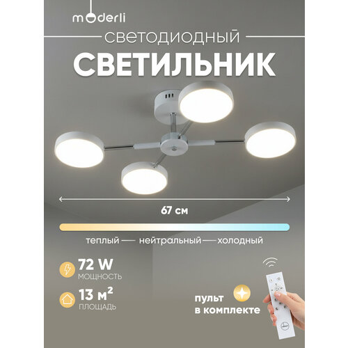 Светильник потолочный светодиодный Moderli V10958-CL Scandi