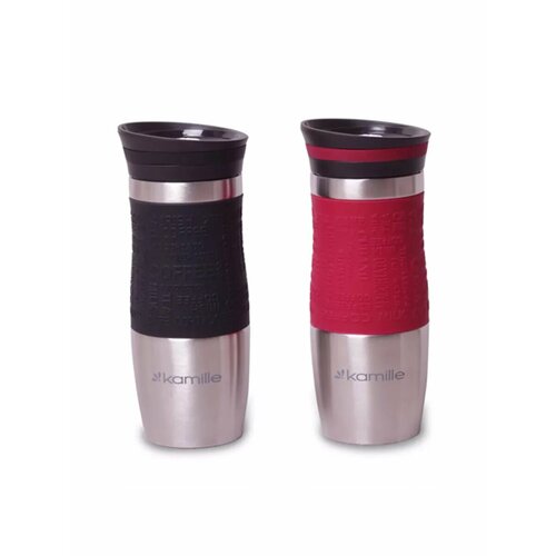 Термокружка 380мл из нержавеющей стали с TPR-вставкой