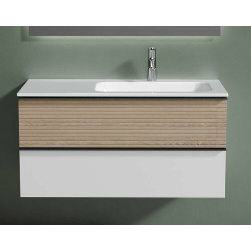 Тумба под раковину Sancos Delta 100 DL100RW дуб светлый/белый