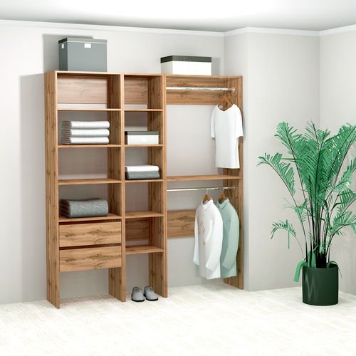 Гардеробная система Стеллаж Модус М0201 40х50х208,4 см С полками С ящиками Дуб Вотан 1