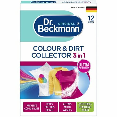 Ловушка для цвета и грязи Dr.beckmann (Доктор Бекманн) Защита от окрашивания, 12 шт. одноразовая
