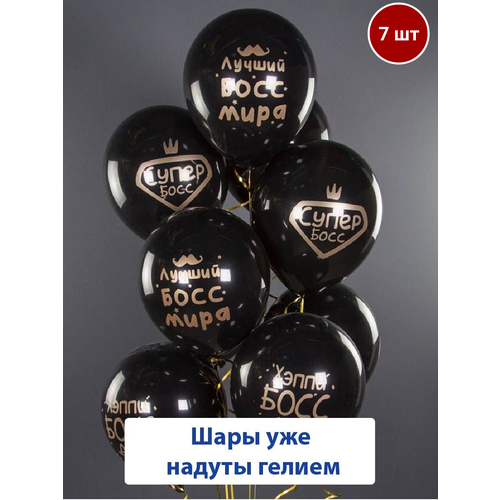 Воздушные шары с гелием для руководителя, босса на день рождения, шарики с надписями 7 шт