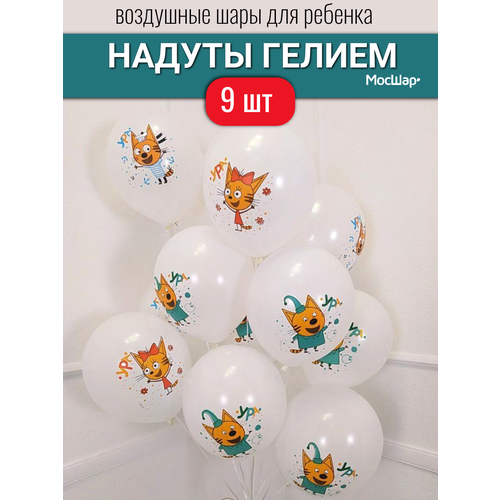 Воздушные шары с гелием Три кота - 9 шт