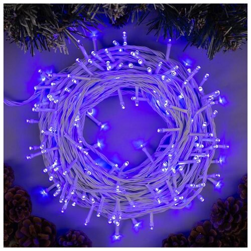 Электрогирлянда Luazon Lighting Нить Eco, 20 х 0.09 х 0.01 м, 0.01 х 0.09 м, 200 ламп 1 разноцветный 14.4 Вт светодиоды 1 см 9 см 200 шт. синий/белый провод