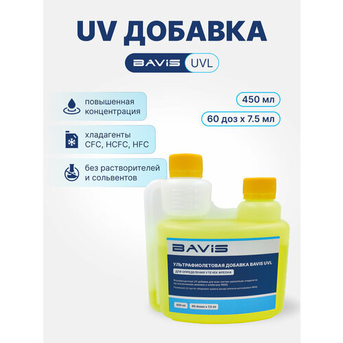 UV добавка для определения утечек фреона BAVIS UVL 450мл.