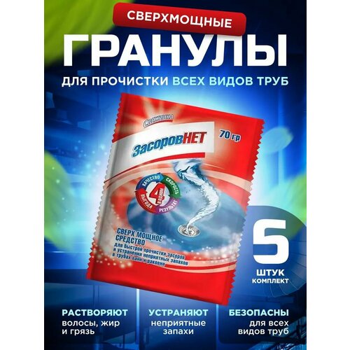 Свежинка - средство от засоров для прочистки труб - 5 пакетов