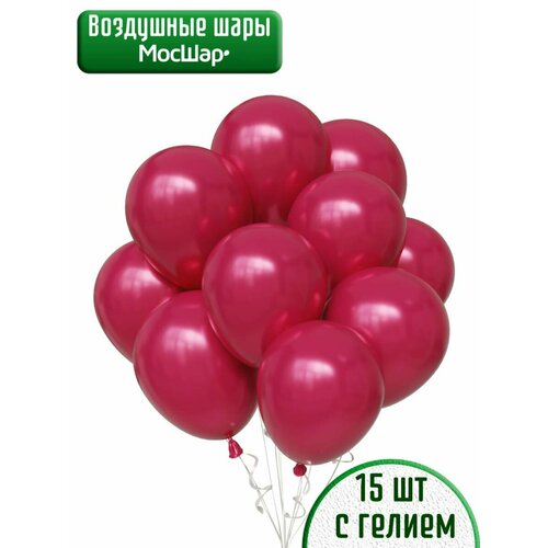 Воздушный шар с гелием, розовые шарики, розовое золото с эффектом металлик, фуше без рисунка - 15шт