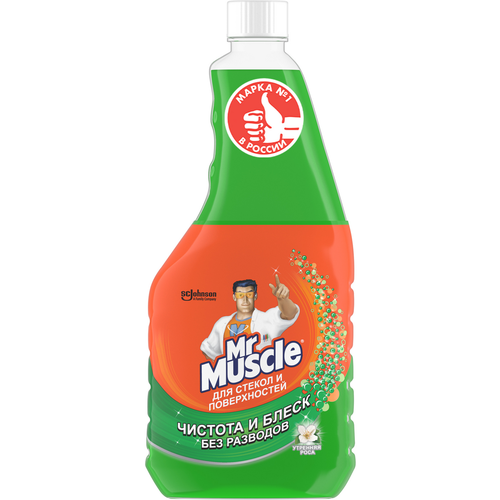 Mr Muscle Средство для стекол и поверхностей, Утренняя роса, сменная бутылка, 500 мл