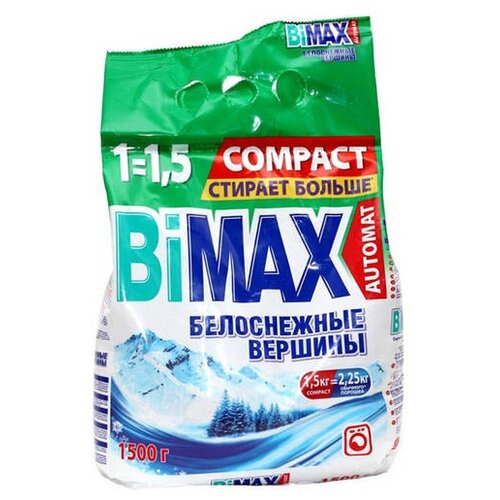 Bimax Белоснежные вершины Compact (автомат), 1.5 кг, природа и свежесть, свежесть, для льняных тканей, для хлопковых тканей