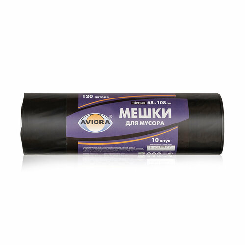 Мешки для мусора  Aviora 106-066 120 л 120 л 12 мкм черный