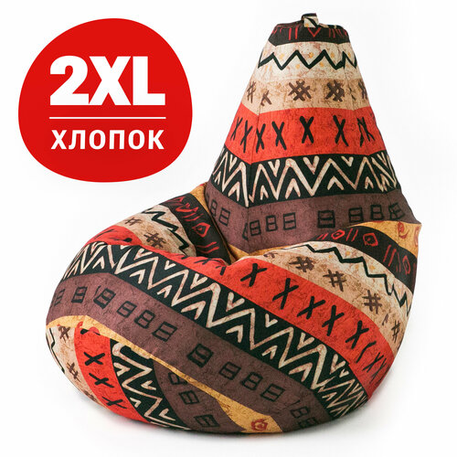 Кресло-мешок груша Bean Joy, размер ХXL, мебельный хлопок, Африка