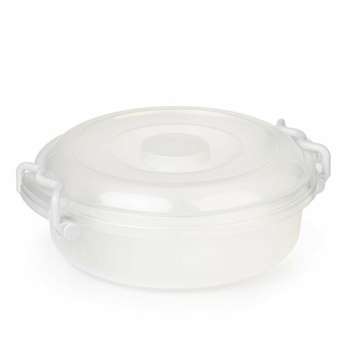 Альтернатива Контейнер круглый с ручками М6729, 3 л, 27.5x30 см, прозрачный/микс, 3 шт.
