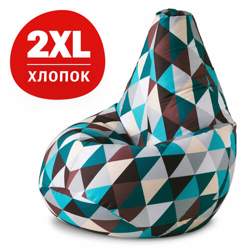 Кресло-мешок груша Bean Joy, размер ХXL, мебельный хлопок, Ромб