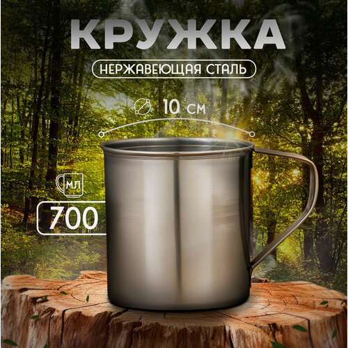 Кружка из нержавеющей стали Доляна «Индия», 700 мл, d=10 см
