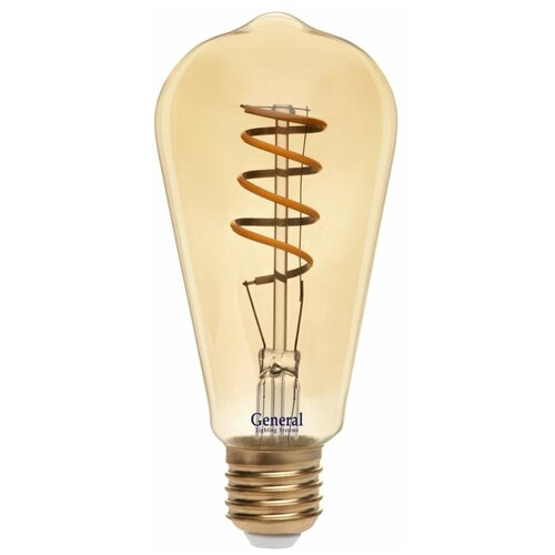 General LOFT ST64SS E27 7W 2700K 2K 64x140 филамент (нитевидная) золотая 655306 (арт. 621467)