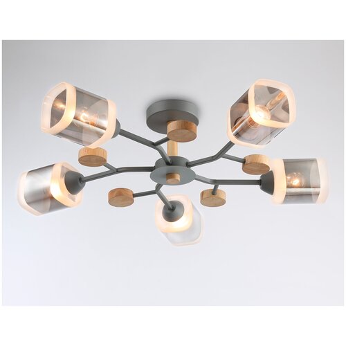 Люстра на штанге Ambrella Light Modern TR3033233, стиль Неоклассика, кол-во ламп 5, E27, Серый
