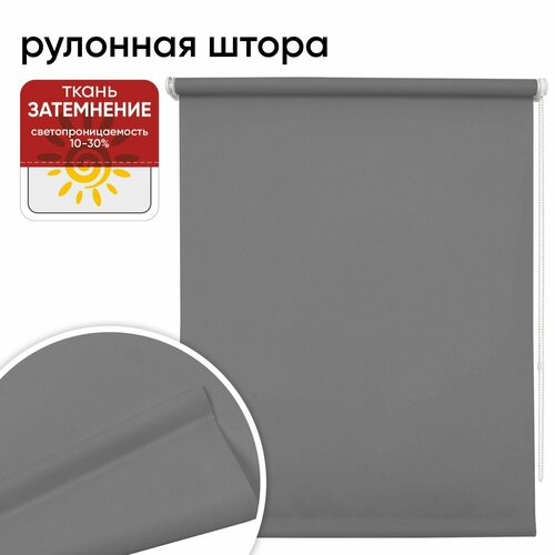 Рулонная штора 067х175 Плайн графит