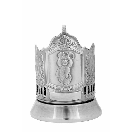 Подстаканник подарочный никелированный Олимпийский Мишка