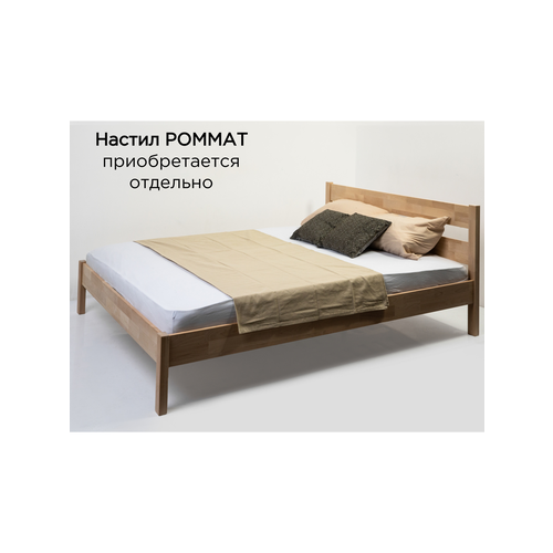 Двуспальная кровать Агата из массива березы, 120 х 200 см, без настила, цвет без покраски