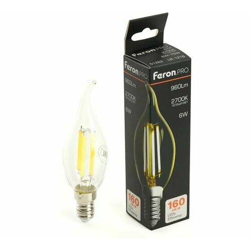 Лампа светодиодная FERON PRO LB-1216 Свеча на ветру E14 6W 175-265V 2700K