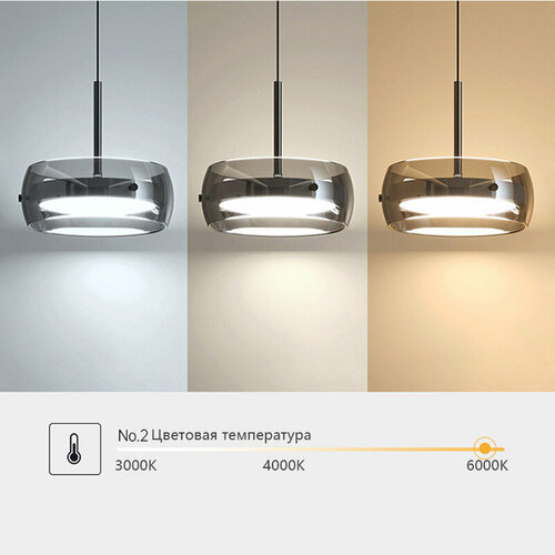 Металлический подвесной светильник, Samlist, 54 Вт, два сменных цвета