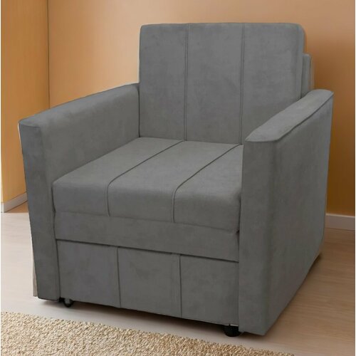 Кресло-кровать StylChairs Сёма детское, обивка: велюр, цвет: тёмно-серый (антрацит)