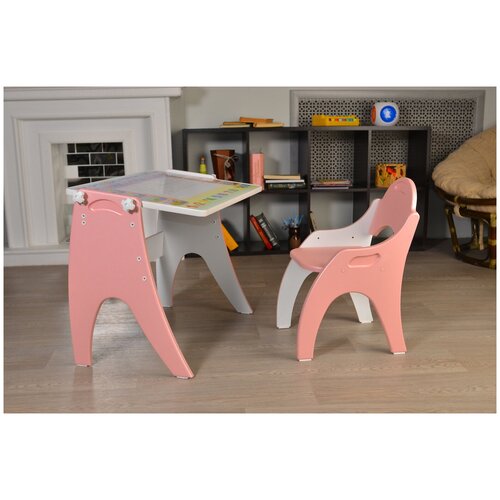 Набор детской мебели трансформер Розовый Буквы-Цифры
