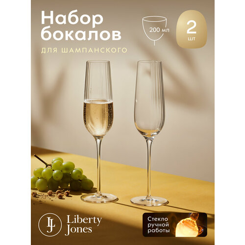 Набор бокалов для шампанского в подарочной упаковке Liberty Jones Alice, 200 мл, 2 шт.