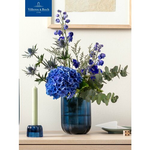 Ваза для цветов 12,5х15 см, 1500 мл, Fleur bleu, Villeroy & Boch, Стекло
