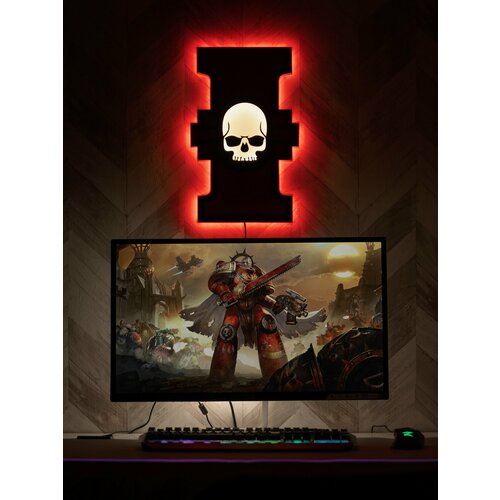 Настенный светильник Warhammer 40000 / Ночник Вархаммер 40000 / Герб инквизиции